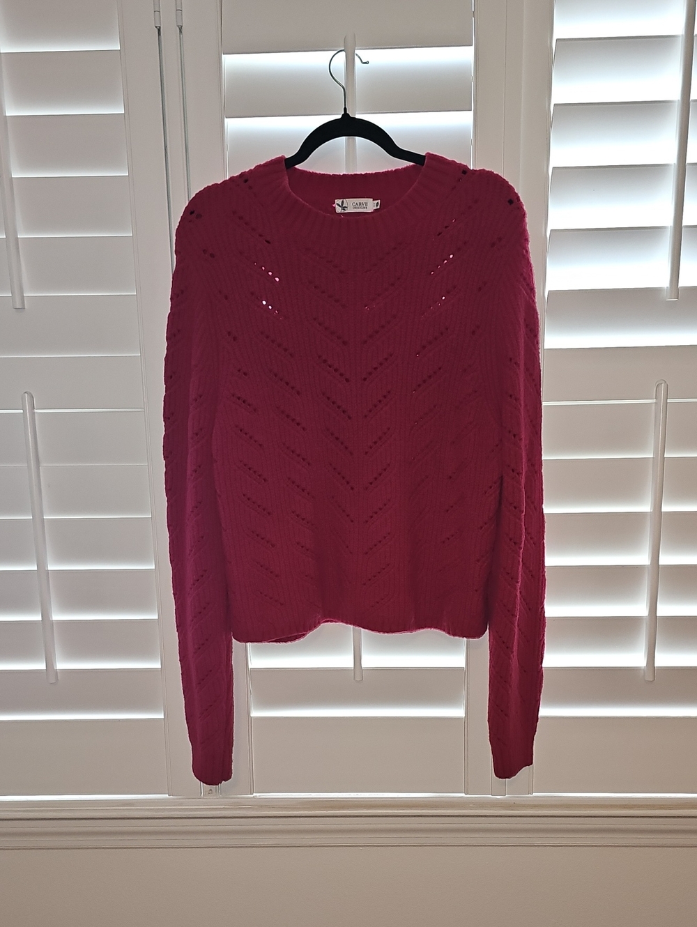 Carve Designs Monroe Sweater In Raspberry XL